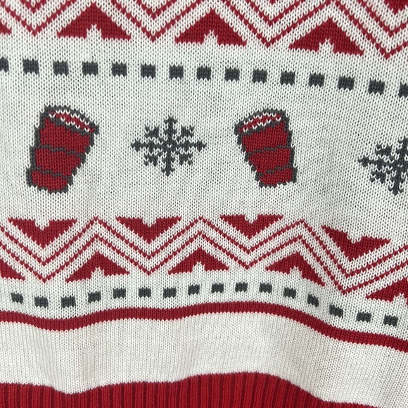 Naughty ugly Christmas sweater lights up red white gray size XL - Picture 4 of 11